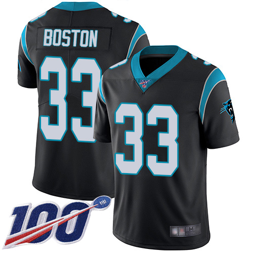 Carolina Panthers Limited Black Youth Tre Boston Home Jersey NFL Football #33 100th Season Vapor Untouchable->carolina panthers->NFL Jersey